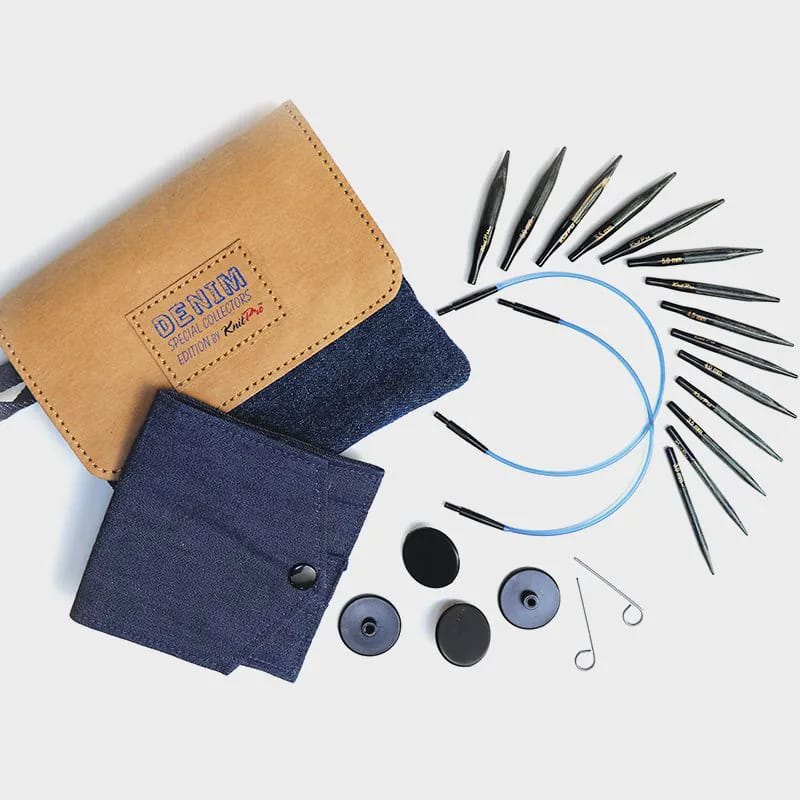INDIGO WOOD NEEDLE SET