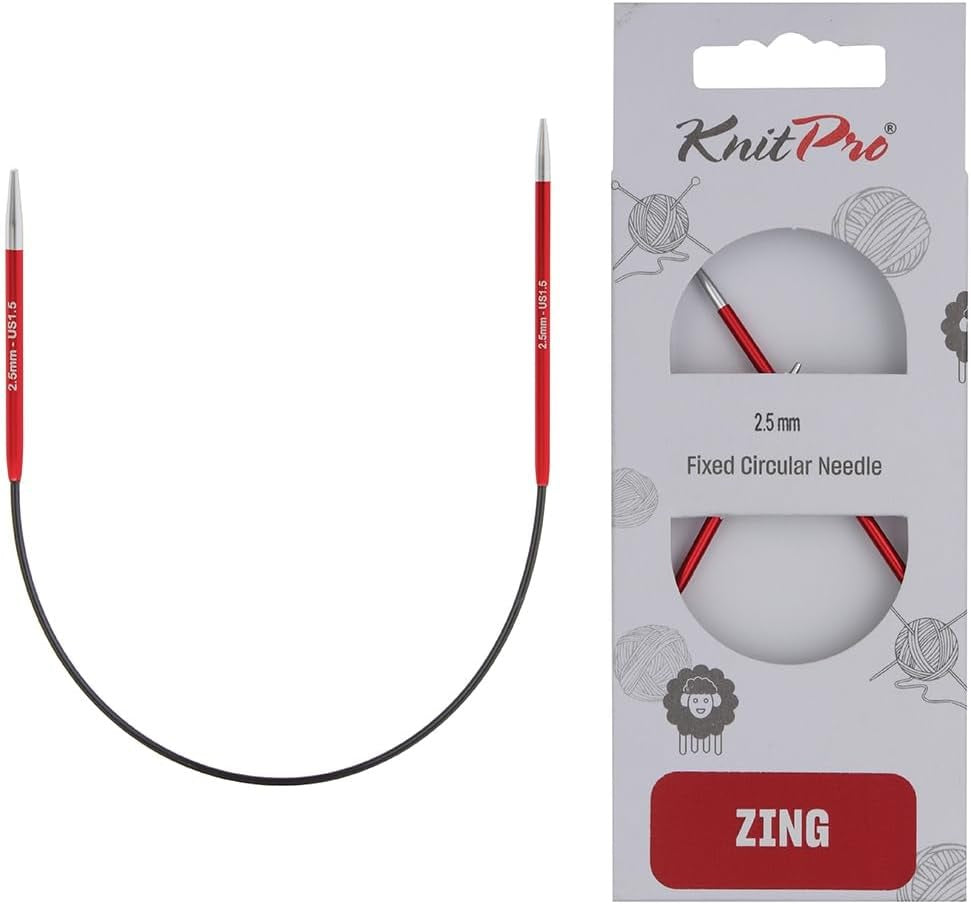 KNITPRO FIXED CIRCULAR KNITTING NEEDLES ZING 25CM.