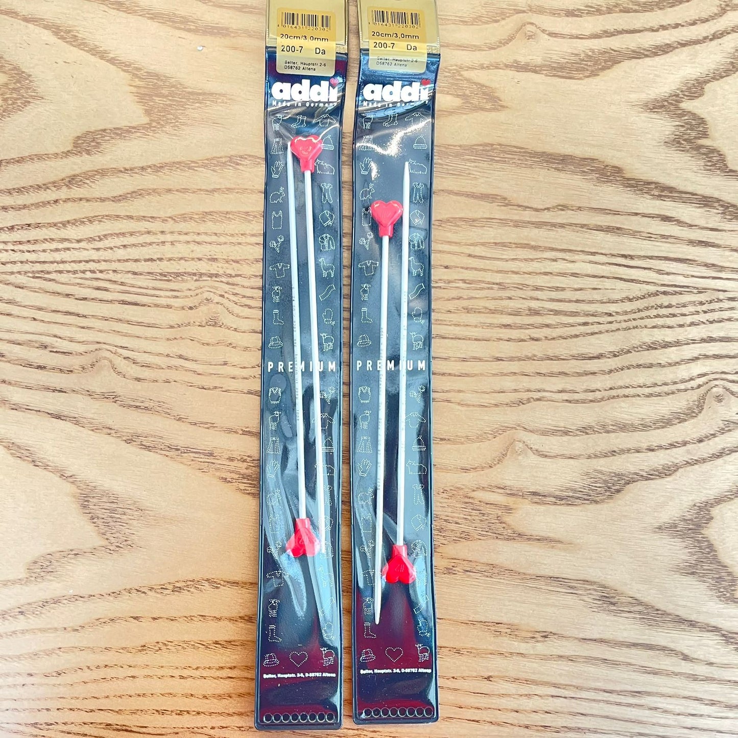 ADDI ALUMINUIM SINGLE POINT KNITTING NEEDLES-20CM/ 3.0mm