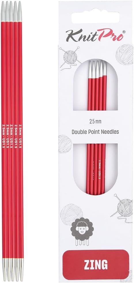 KNITPRO DOUBLE POINT KNITTING NEEDLES  ZING 15CM