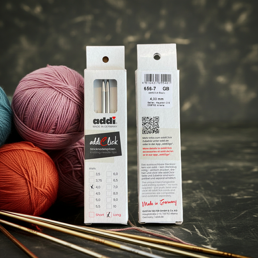 ADDI CLICK INTERCHANGEABLE CIRCULAR KNITTING NEEDLE SHANKS-BASI / 4.0MM