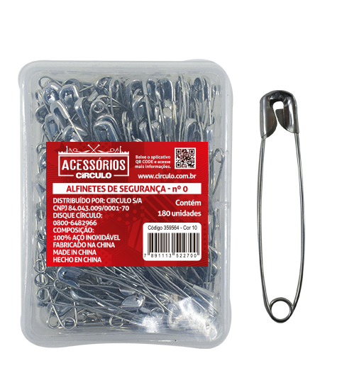 SAFETY PIN BOX SILVER